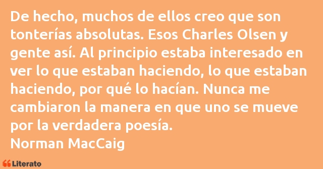 Frases de Norman MacCaig