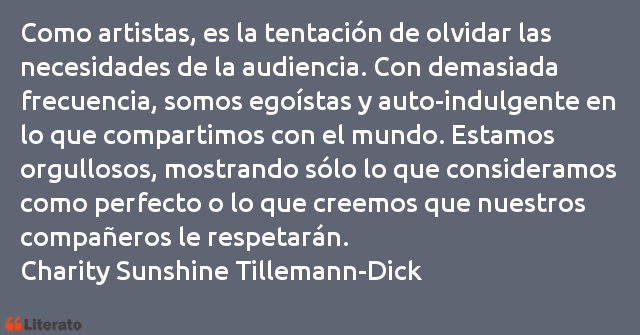 Frases de Charity Sunshine Tillemann-Dick