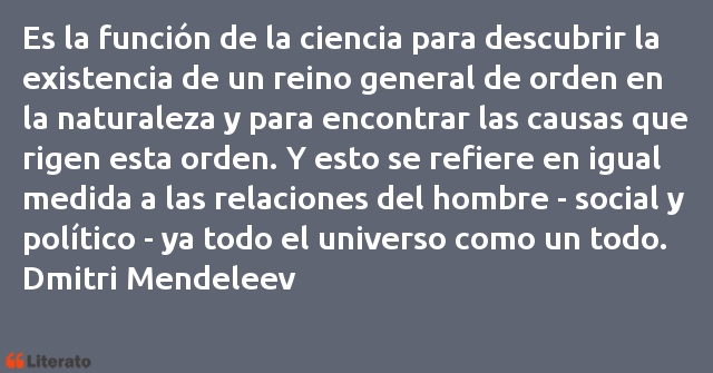 Frases de Dmitri Mendeleiev