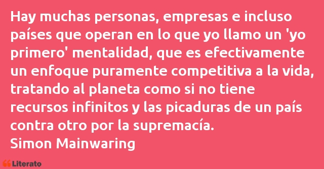 Frases de Simon Mainwaring