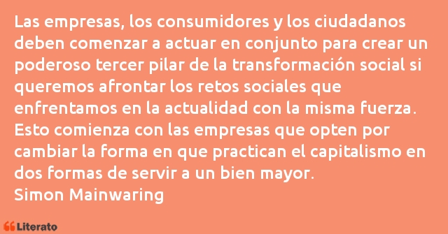 Frases de Simon Mainwaring