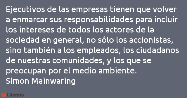 Frases de Simon Mainwaring