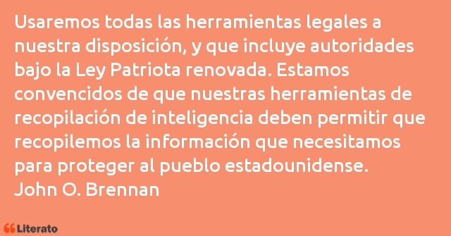 Frases de John O. Brennan