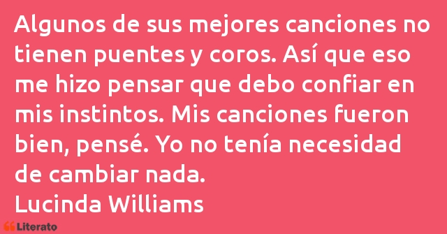 Frases de Lucinda Williams