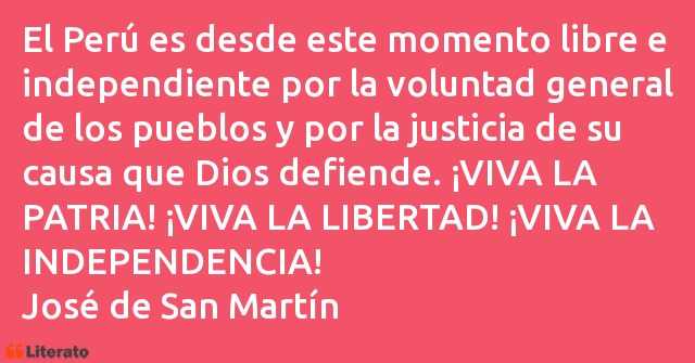 Frases de José de San Martín