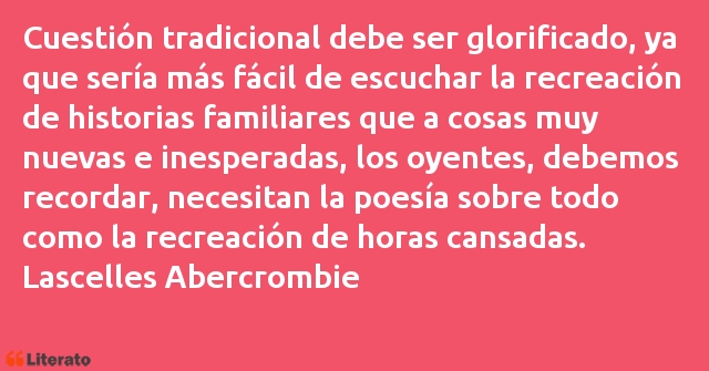 Frases de Lascelles Abercrombie