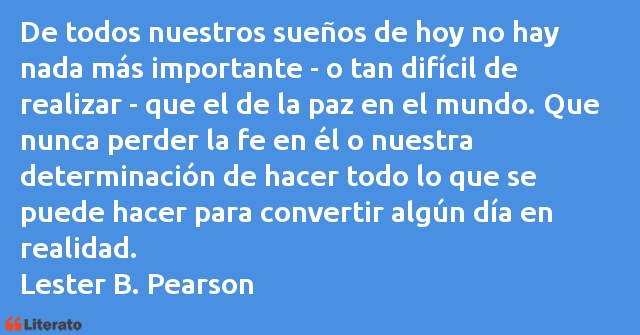 Frases de Lester B. Pearson