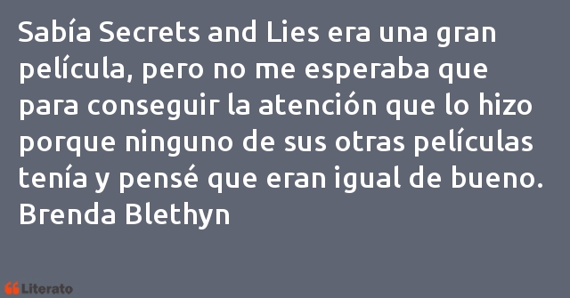 Frases de Brenda Blethyn