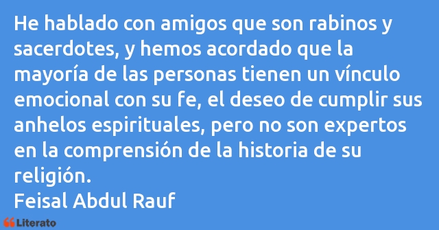 Frases de Feisal Abdul Rauf