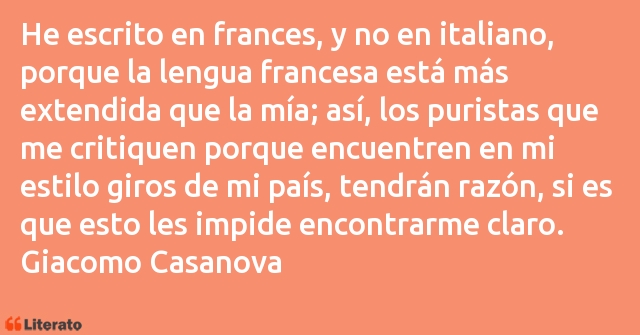 Frases de Giacomo Casanova