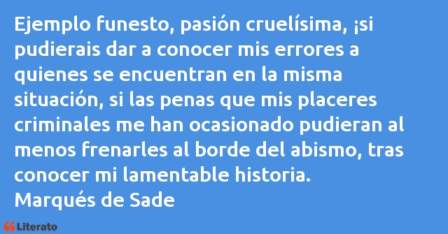 Frases de Marqués de Sade