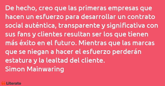 Frases de Simon Mainwaring