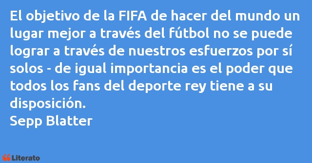 Frases de Joseph Blatter