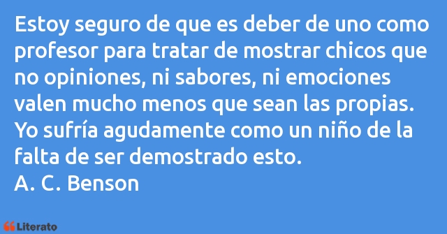 Frases de A. C. Benson