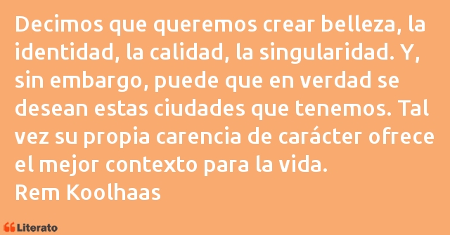 Frases de Rem Koolhaas