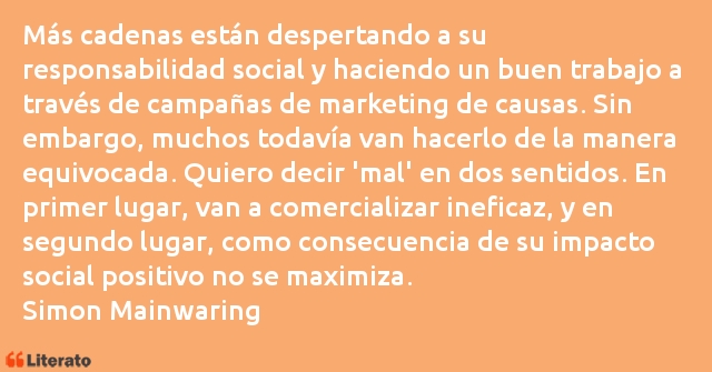 Frases de Simon Mainwaring