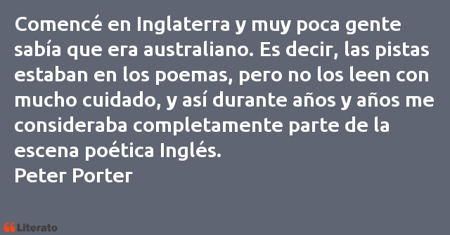 Frases de Peter Porter