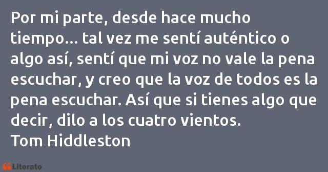 Frases de Tom Hiddleston