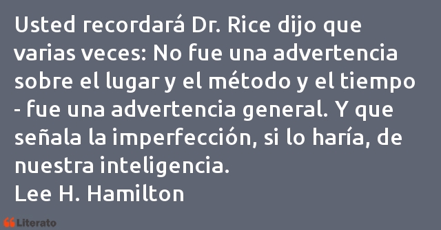 Frases de Lee H. Hamilton