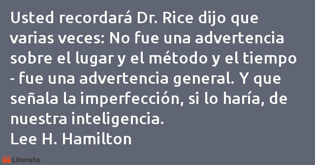 Frases de Lee H. Hamilton