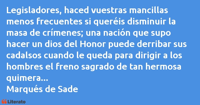 Frases de Marqués de Sade