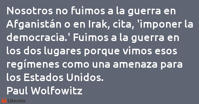 Frases de Paul Wolfowitz