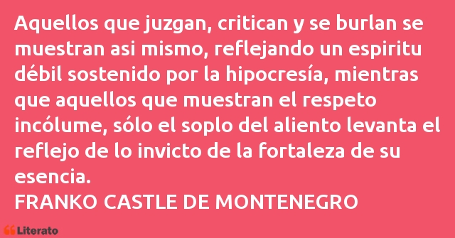 Frases de FRANKO CASTLE DE MONTENEGRO