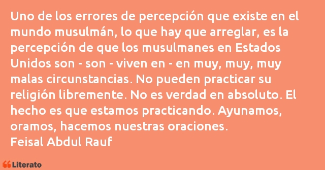 Frases de Feisal Abdul Rauf