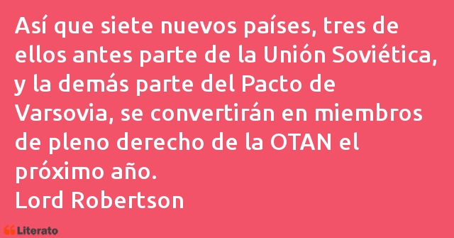 Frases de Lord Robertson