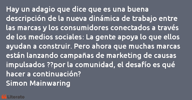 Frases de Simon Mainwaring