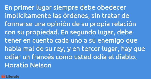 Frases de Horatio Nelson