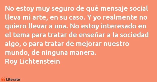 Frases de Roy Lichtenstein