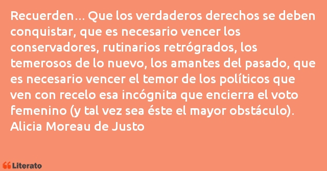 Frases de Alicia Moreau de Justo