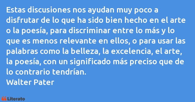 Frases de Walter Pater