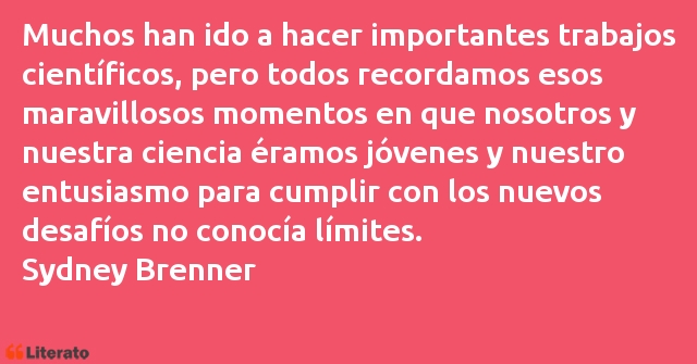 Frases de Sydney Brenner