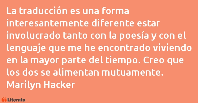 Frases de Marilyn Hacker