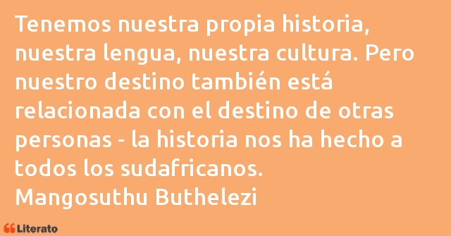 Frases de Mangosuthu Buthelezi