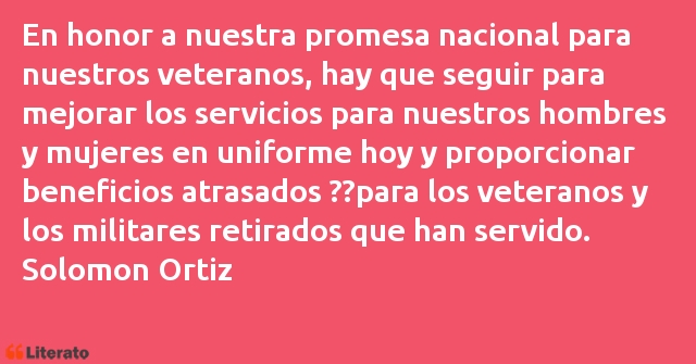 Frases de Solomon Ortiz