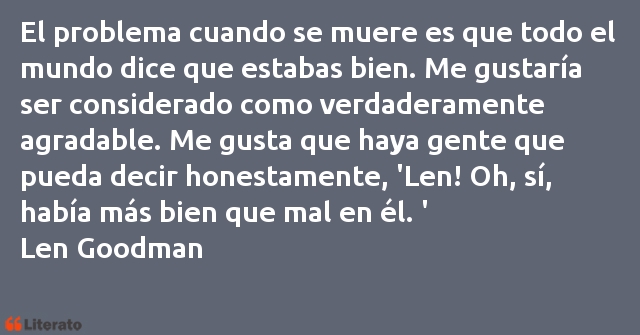 Frases de Len Goodman