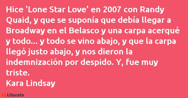 Frases de Kara Lindsay