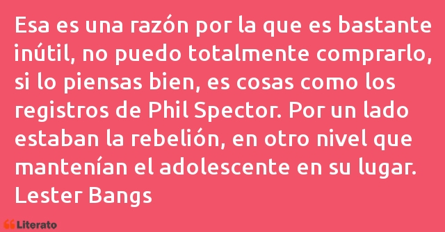 Frases de Lester Bangs