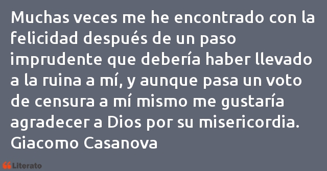 Frases de Giacomo Casanova