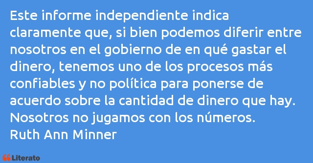 Frases de Ruth Ann Minner