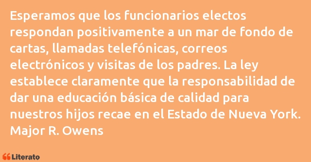 Frases de Major R. Owens