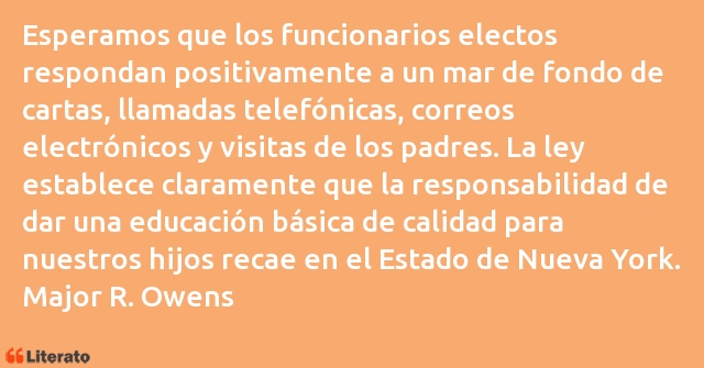 Frases de Major R. Owens