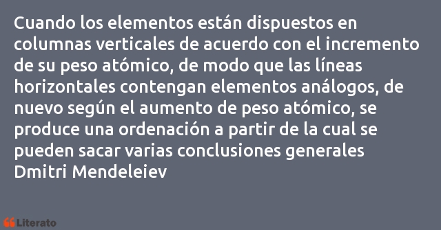 Frases de Dmitri Mendeleiev