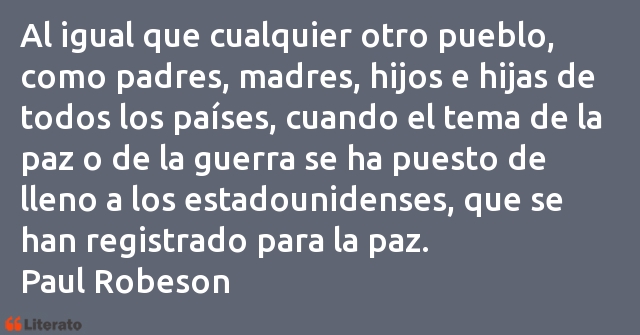 Frases de Paul Robeson