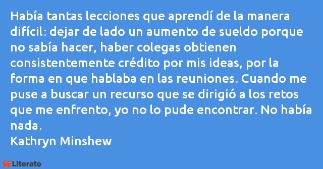 Frases de Kathryn Minshew