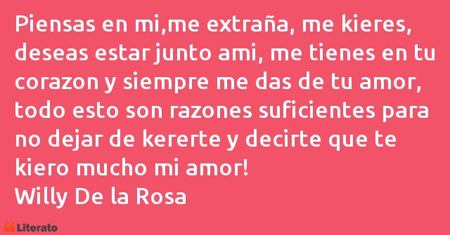 Frases de Willy De la Rosa