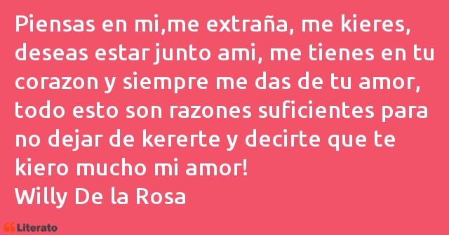 Frases de Willy De la Rosa